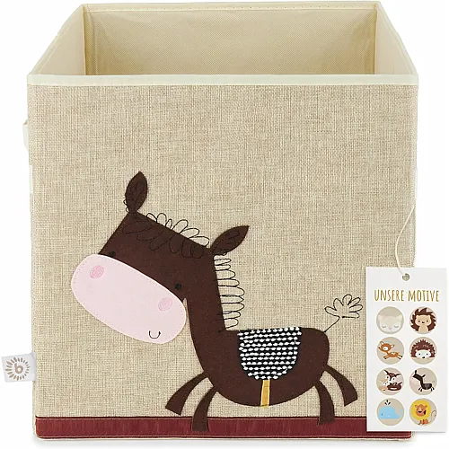 Bieco Aufbewahrungsbox Kinder - S�sse Esel Spielzeugkiste faltbar - 33x33x33 cm - ideal f�r Kallax Regal - Boxen
