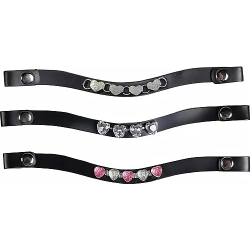 HKM Kids Hobby Horsing 3er Set Stirnb�nder Rosa/Silber