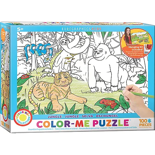 Eurographics Puzzle Color Me - Dschungel - 100 Teile