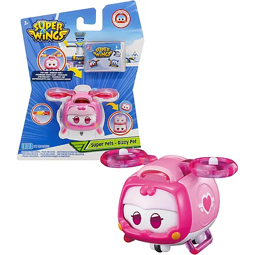 Alpha Toys Super Wings Transformations-Flugzeugwelpe Super Pet Dizzy - 15 cm