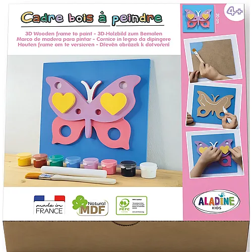 Aladine 3D-Holzbild zum Bemalen Schmetterling