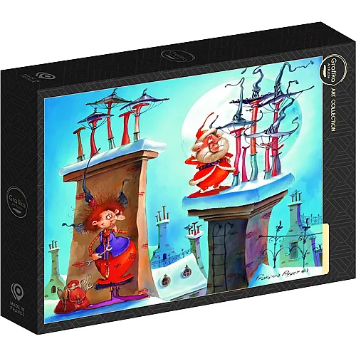 Grafika Puzzle Art Collection Fran�ois Ruyer Die Hexe und der Weihnachtsmann (1000Teile)