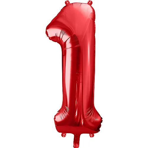 Folienballon Zahl 1 Rot - 86 cm