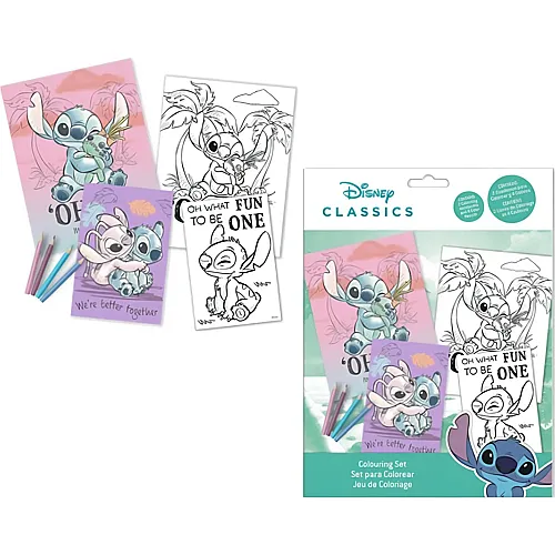 Kids Licensing Lilo & Stitch Malset mit Sticker inkl. Farbstifte