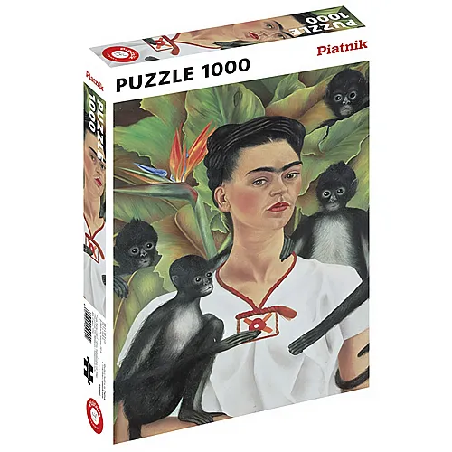 Piatnik Puzzle Frida Kahlo - Selbstbildnis mit Affen (1000Teile)