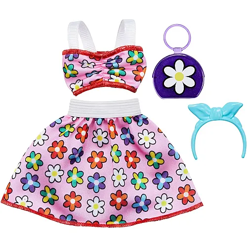 Blumenkleid mit Haarreif und Tasche