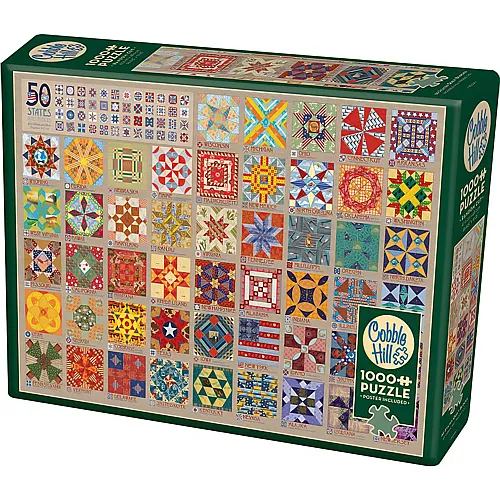 Cobble Hill Puzzle 50 States Quilt Blocks - 1000 Teile