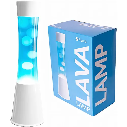 Fisura Lavalampe Weisse Basis, blaue Fl�ssigkeit und weisse Lava