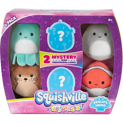 Squishmallows Squishville 6er Pack Meereswelt Squad - 5 cm