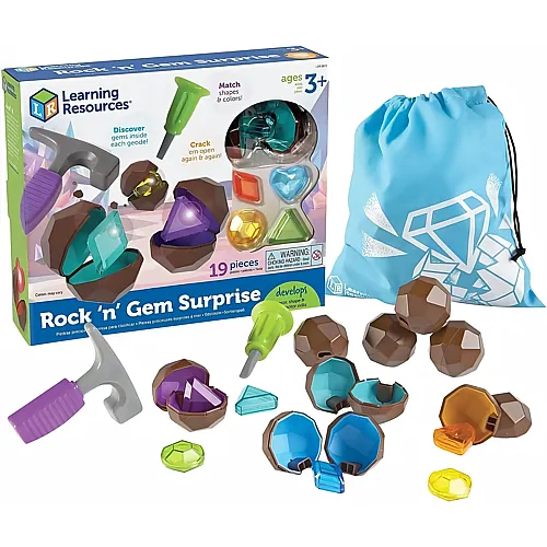Learning Resources Rock 'n' Gem Surprise � Steine mit Edelstein�berraschung, Ab 3 Jahren, Lernspiel Sortieren Zuordnen Z�hlen, 8 Farben 4