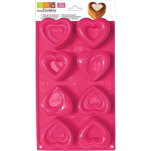 ScrapCooking 8er Silikonbackform Herz