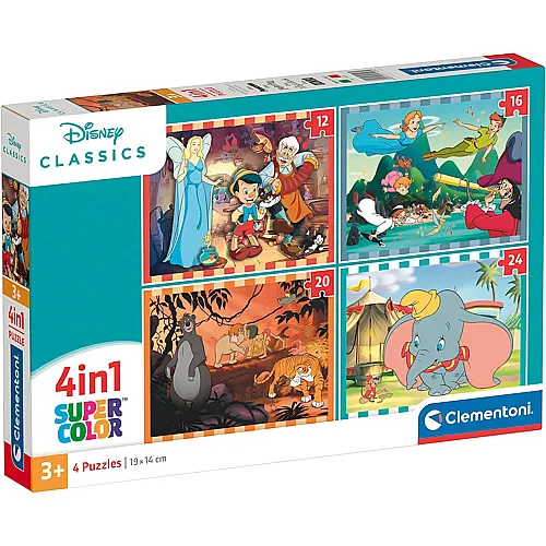 Clementoni Puzzle Supercolor 4in1 Disney Motive (12-24)