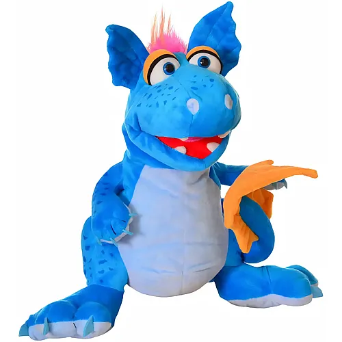 Handpuppe Cosmo der Drache Blau 33cm