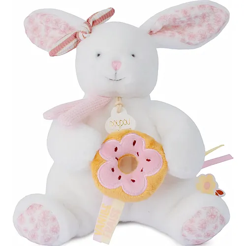 Doudou et Compagnie Hase mit Donut Rosa - 20 cm