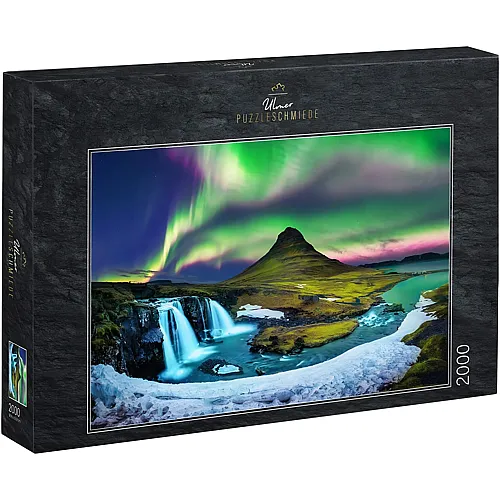 Polarlichter �ber dem ber�hmten Kirkjufell-Berg, Island 2000Teile