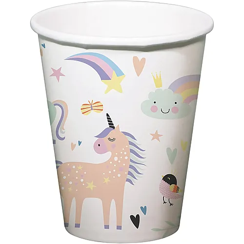 Pappbecher Einh�rner & Regenbogen 250ml