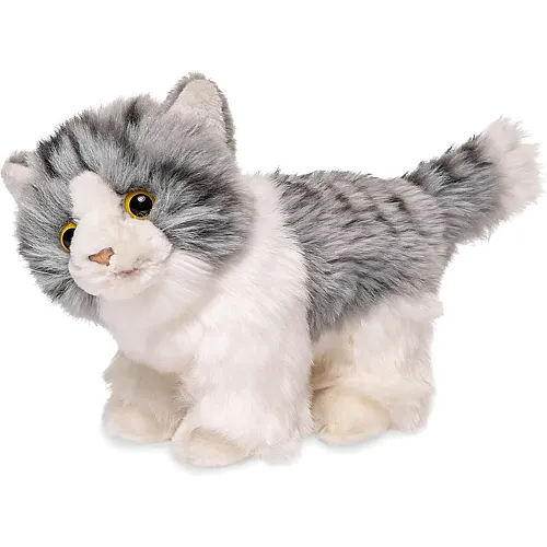 K�tzchen stehend Grau/Weiss 18cm
