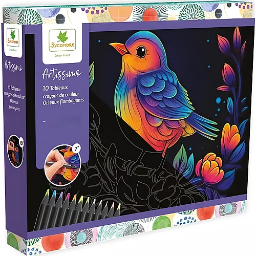 Sycomore Artissimo GM Tableaux Crayons DE Couleur Oiseaux Flamboyants
