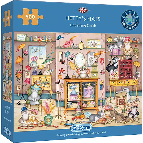 Gibsons Puzzle Linda Jane Smith Hetty's Hats - 500 Teile