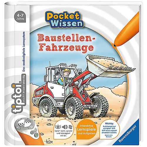 Ravensburger tiptoi Pocket Wissen Baustellen-Fahrzeuge