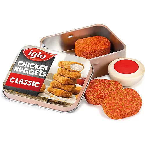 Chicken Nuggets von Iglo aus Holz in der Dose