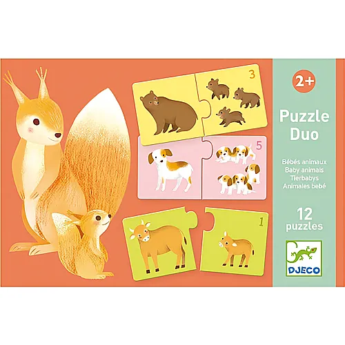 Djeco Puzzle Duo Tierbabys (6x2)
