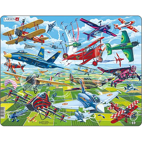 Larsen Puzzle Brave Pilots in Amazing Planes - 64 Teile