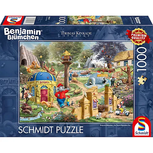 Schmidt Puzzle Thomas Kinkade Benjamin Blmchen - Ein Tag im Neustdter Zoo (1000Teile)