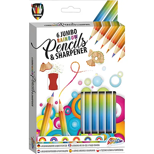 Grafix Bleistifte mit Spitzer Rainbow