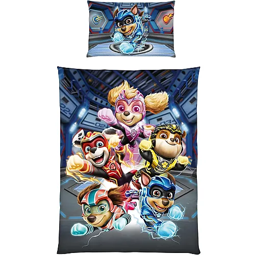 Herding Paw Patrol Bettw�sche The Mighty Movie Blau - 160 x 210 cm