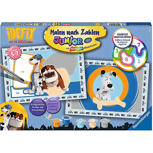 Ravensburger Malen nach Zahlen Farbige Motivlinien Asterix Abenteuer mit Idefix