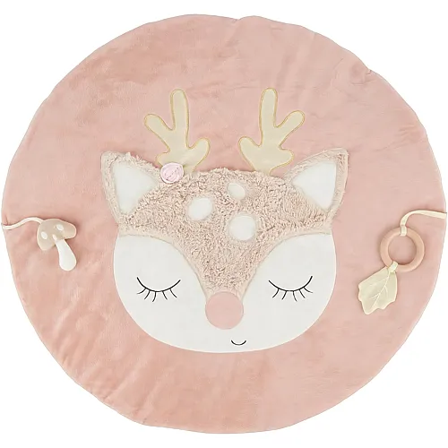 Bieco Krabbeldecke Reh | Babydecke Reh Ella | Baby Krabbeldecke rund gepolstert f�r Spielbogen Baby | Krabbeldecke f�r Baby