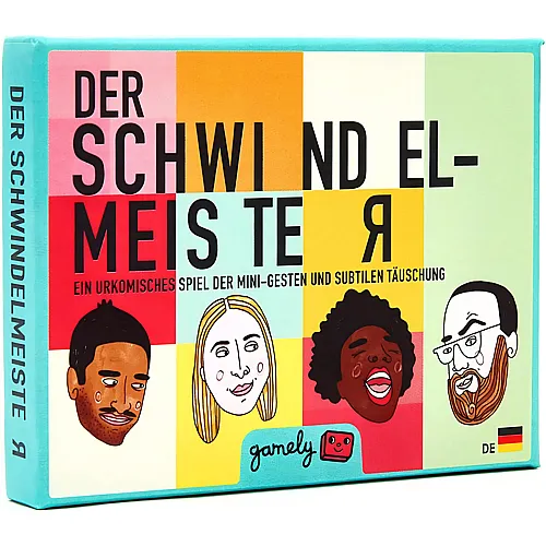 Gamely Games Der Schwindelmeister: Das urkomische Partyspiel der Mini-Gesten und subtilen T�uschung, in Taschengr��e. EIN lustiges Ratespiel zum Bluffen - ideal f�r Erwachsene, Teenies und Familien.