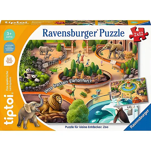 Ravensburger tiptoi Puzzle fr kleine Entdecker: Zoo (2x12)