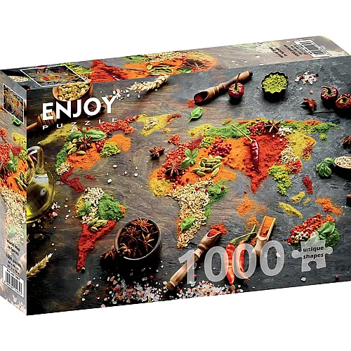 Enjoy Puzzle Weltkarte in Gew�rzen - 1000 Teile