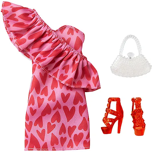 Complete Look Heart Print Ruffle Dress