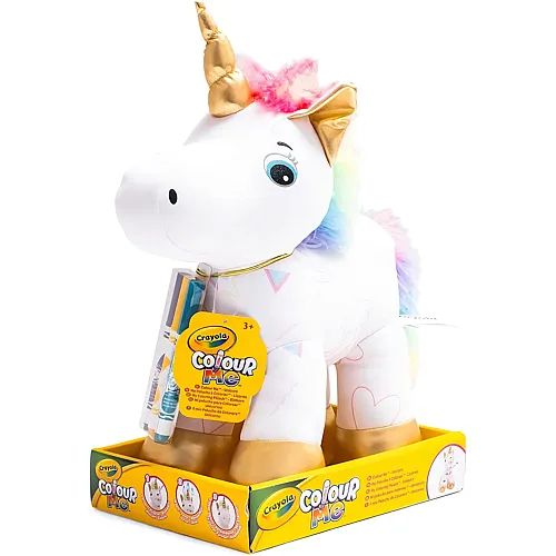 Bemalbares Einhorn mit 3 Filzstiften 25cm