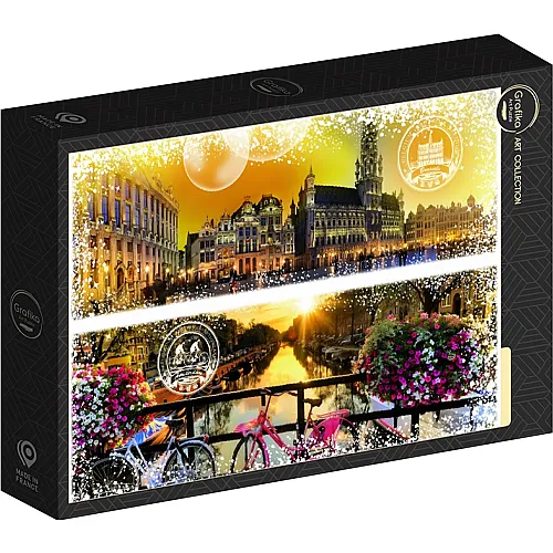 Grafika Puzzle Art Collection Reisen um die Welt - Belgien und Niederlande (1000Teile)