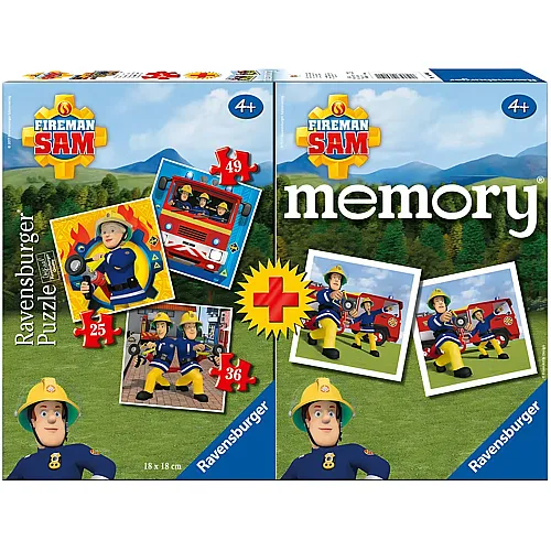 Ravensburger Puzzle Feuerwehrmann Sam + Memory - 25 Teile