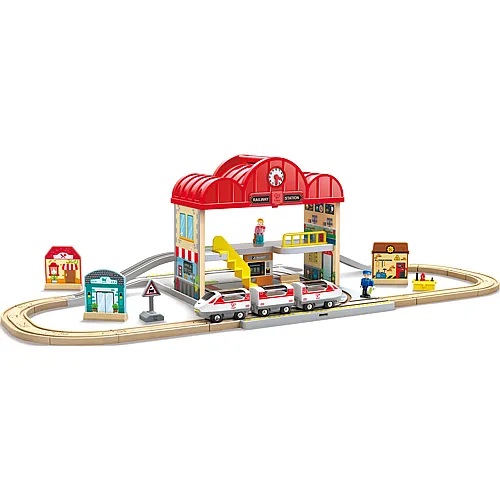 Hape Tragbares Bahnhof-Set