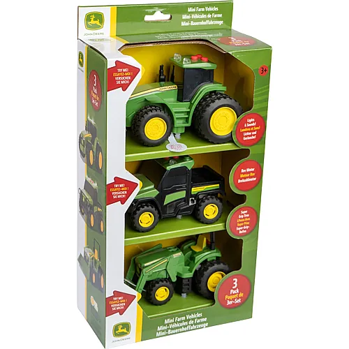 Tomy John Deere Traktoren Mini 3 St�ck, Friktionsmotor, Licht,