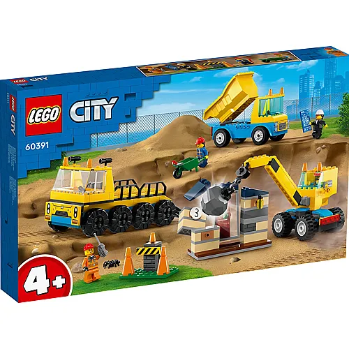 LEGO City Baufahrzeuge und Kran mit Abrissbirne (60391)