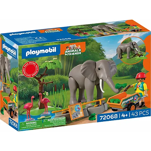 Elefant mit Tierpfleger 72068