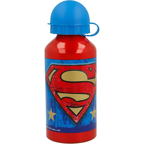 Stor Superman Aluminium Trinkflasche - 400 ml