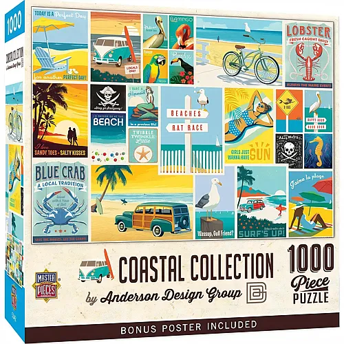 Master Pieces Puzzle Vintage Poster An der K�ste - 1000 Teile