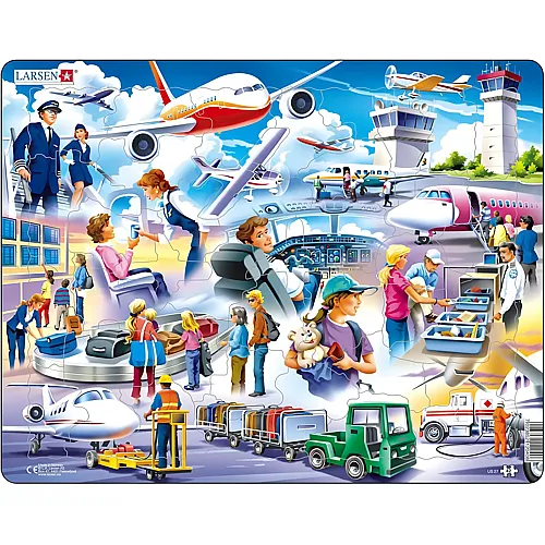Larsen Puzzle Ein aufregender Tag am Flughafen - 42 Teile