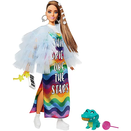 Barbie Extra Puppe im Regenbogenkleid