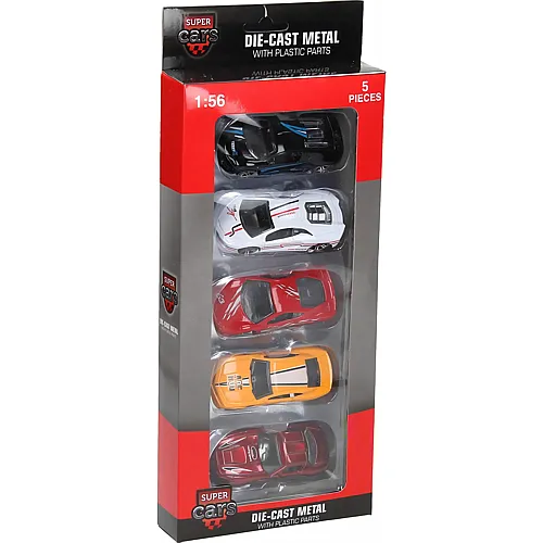 Johntoy Super Cars Druckgussauto, 5 St�ck.