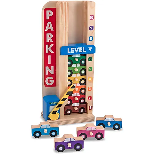 Parkhaus aus Holz zum Z�hlen und Stapeln