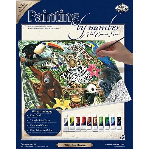Royal & Langnickel R&l Pbn Artist Canvas Series GM Zoo